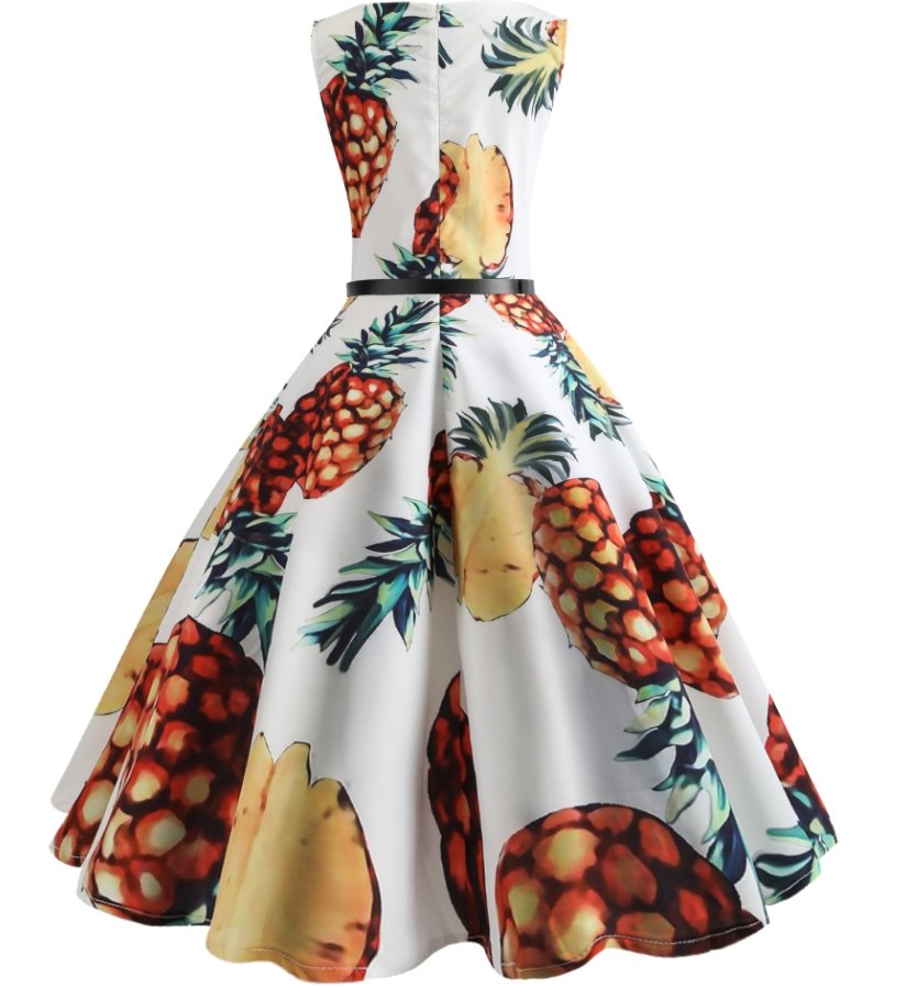 Ananas-Pin-Up-Kleid im Stil der 50er Jahre