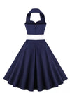 50er Pin Up Kleid Dunkelblau