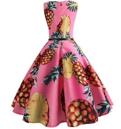 50er-Jahre-Pin-Up-Rosa-Kleid