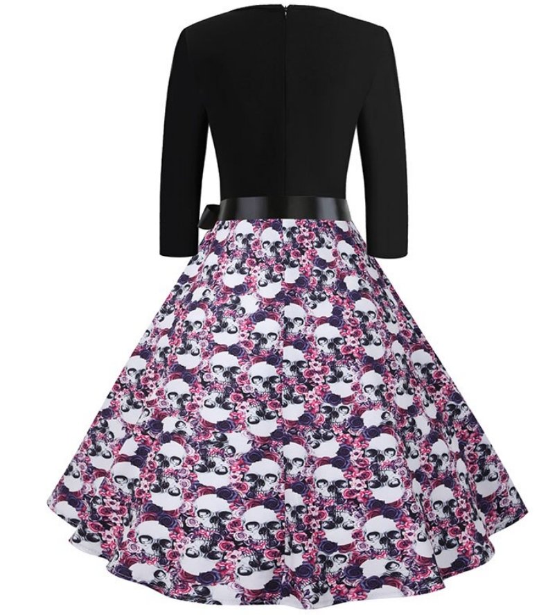 50er Jahre Pin-Up-Totenkopfkleid