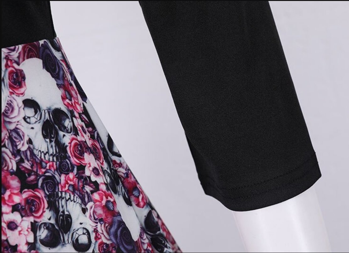 50er Jahre Pin-Up-Totenkopfkleid