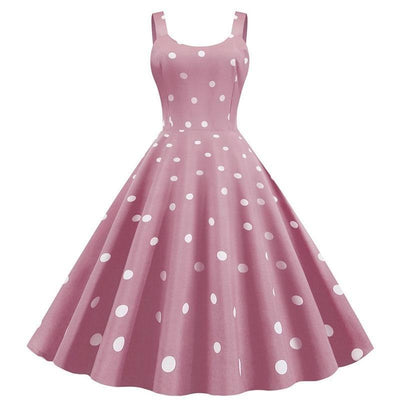 50er-Jahre-Pin-Up-Rosa-Kleid