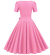 50er Jahre Rosa Polka Dot Kleid