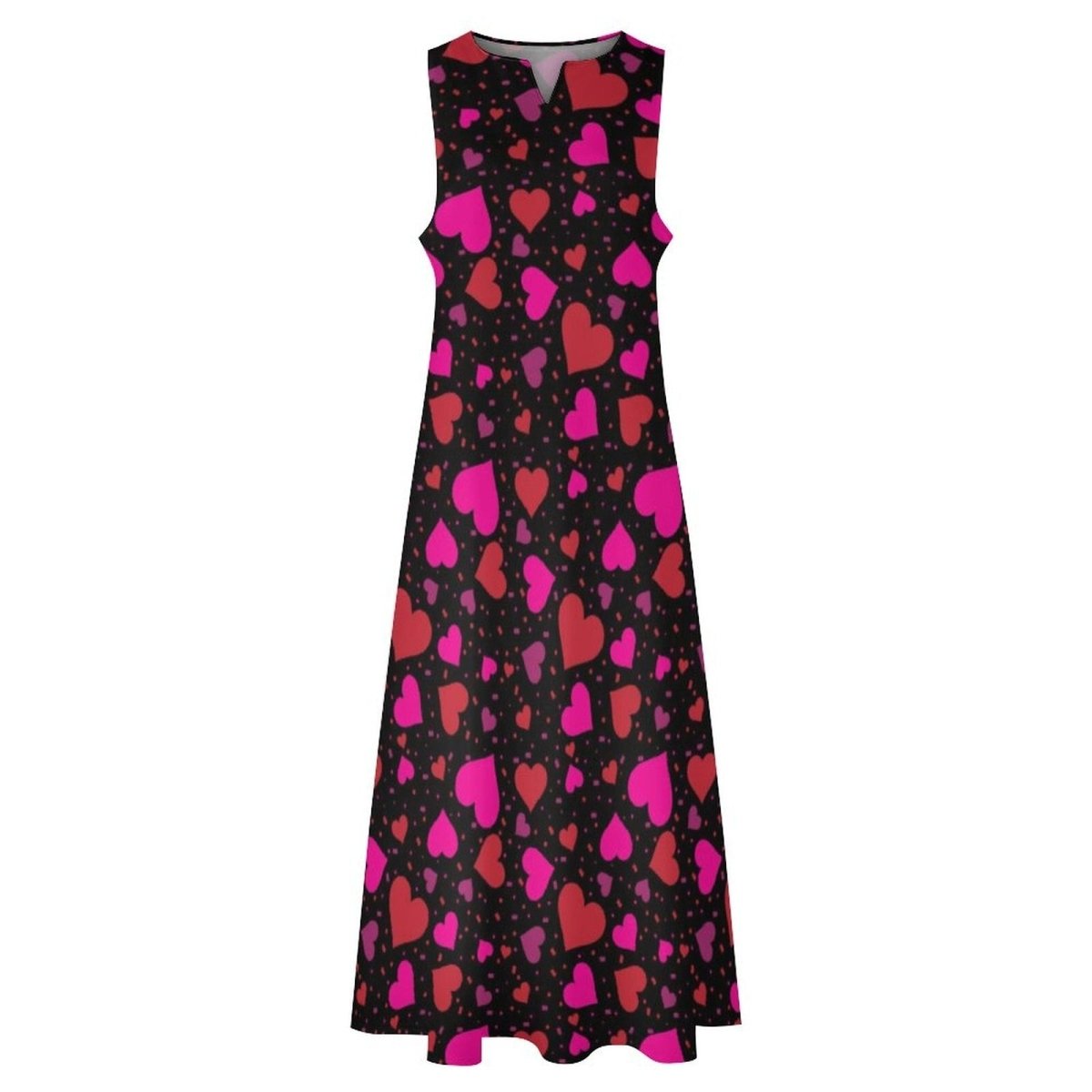 Schickes herzförmiges 70er-Jahre-Kleid