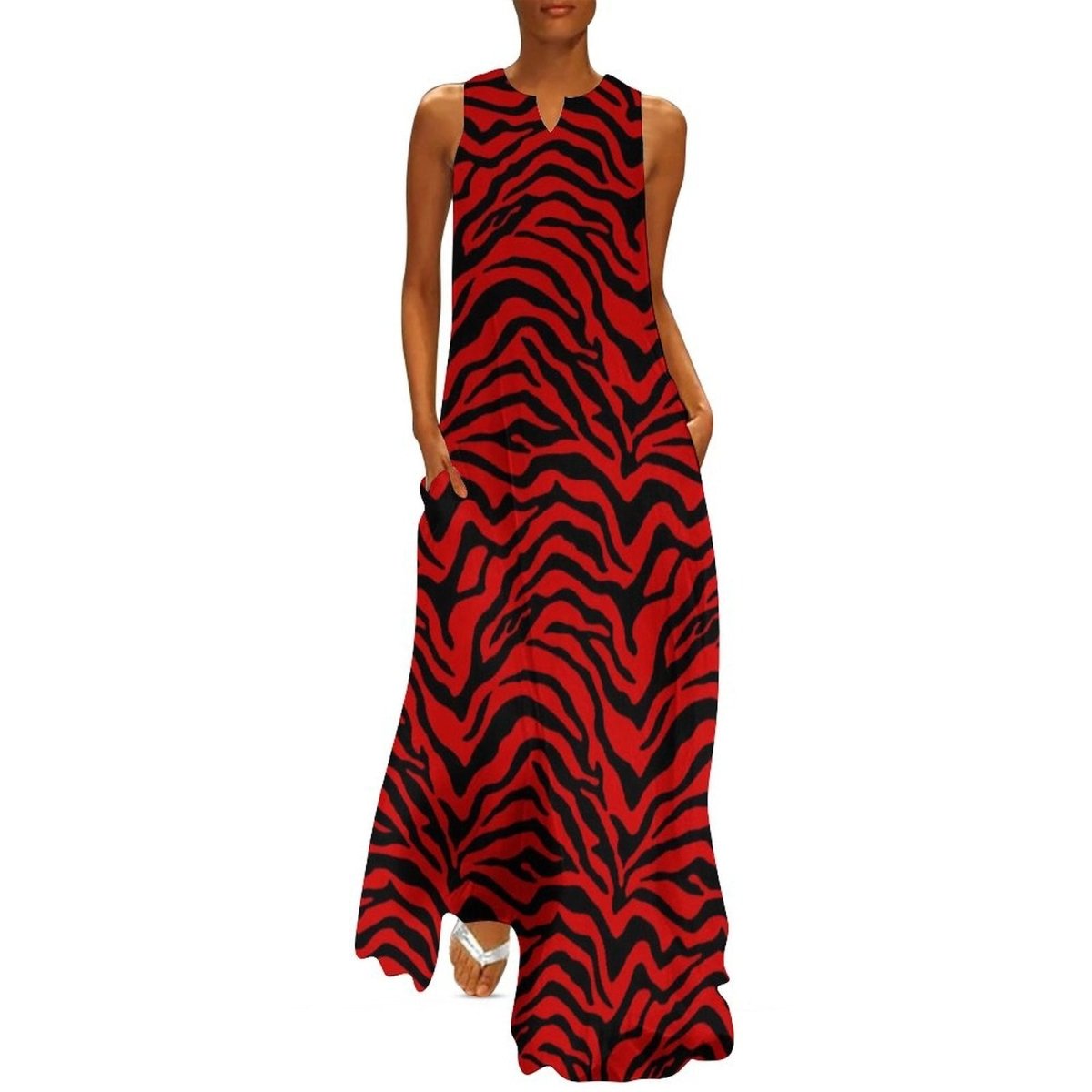 Rotes Vintage 70er Jahre Kleid