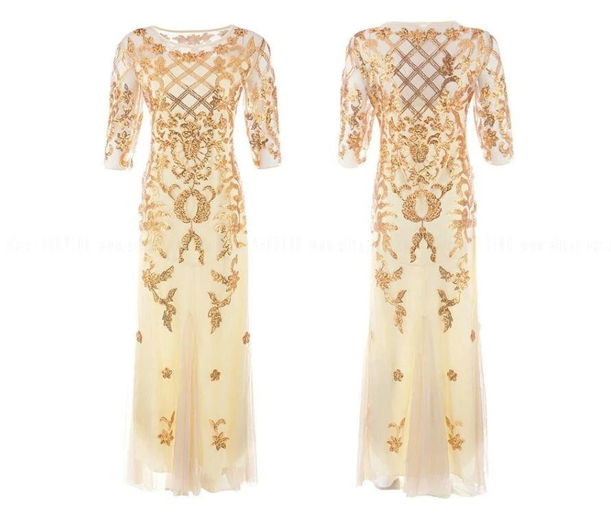 Vintage Elfenbein 20er Jahre Kleid