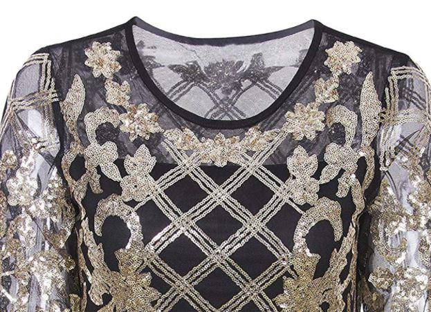 Vintage Goldkleid aus den 1920er Jahren