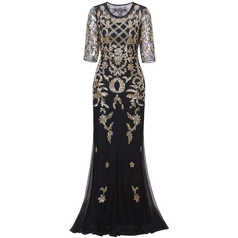 Vintage Goldkleid aus den 1920er Jahren