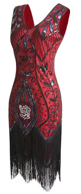 Rotes Damenkleid aus den 1920er Jahren