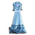 40er Jahre Blaues Polka Dot Kleid