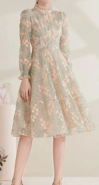 Vintage Chic 40er Jahre Spitzenkleid Grau