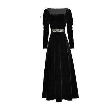 40er Jahre Kleid Damen Schwarz