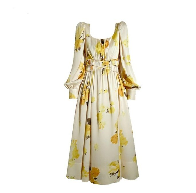 40er Jahre Kleid Gelbe Gänseblümchen