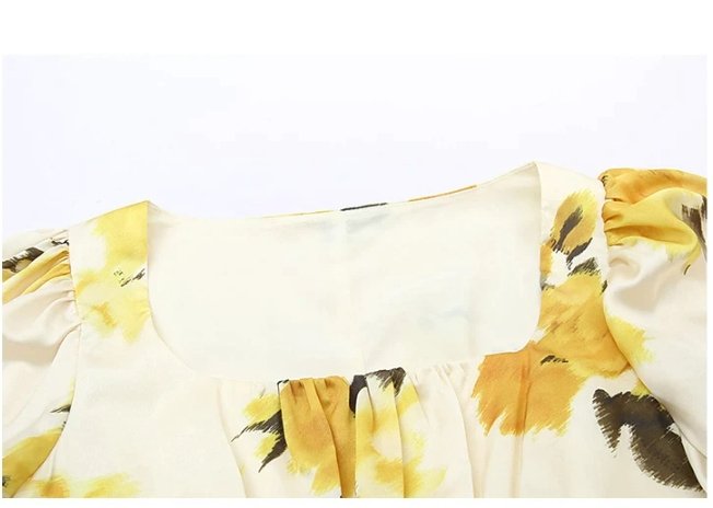 40er Jahre Kleid Gelbe Gänseblümchen