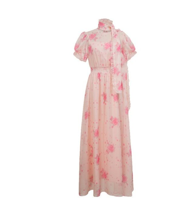 40er Jahre Vintage Blasses Korallenkleid