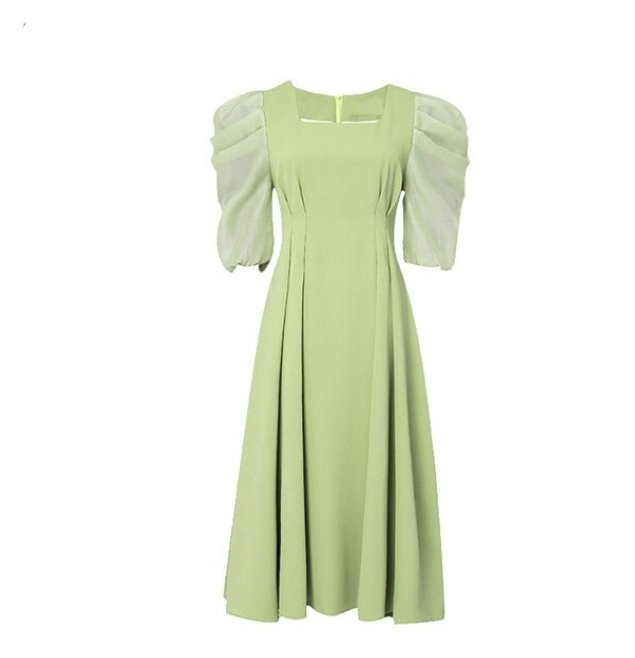 40er Jahre Vintage Hellgrünes Kleid