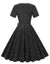 50er 60er Jahre Schwarz-Weißes Kleid