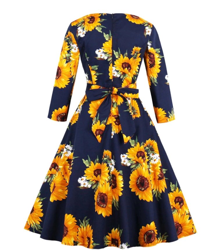 50er-Jahre-Langarmkleid