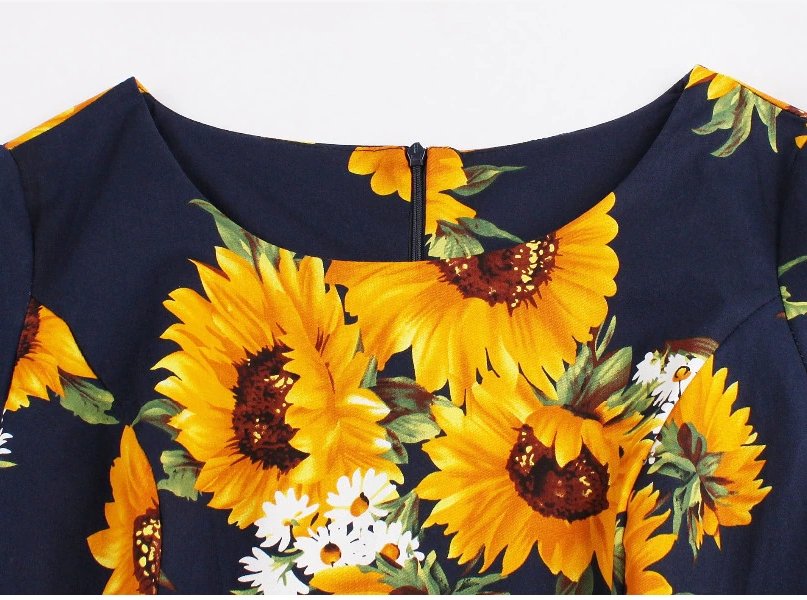 50er-Jahre-Langarmkleid