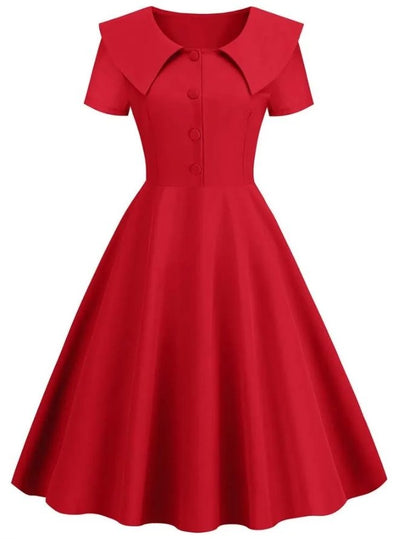 50er Jahre Kleid Rot