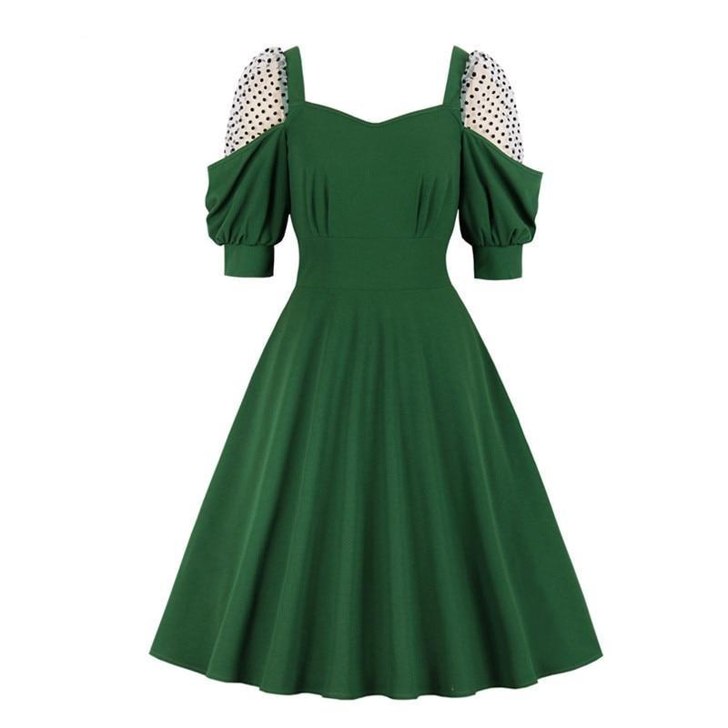 Grünes 50er-Jahre-Kleid für Damen