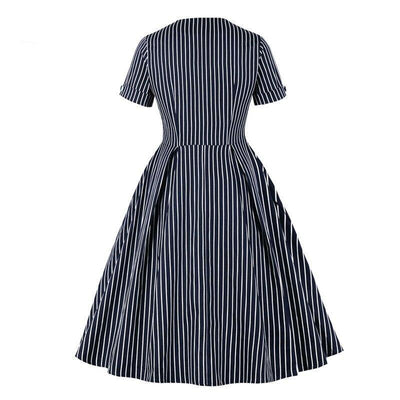 Vintage Marineblaues 50er-Jahre-Kleid