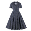 Vintage Marineblaues 50er-Jahre-Kleid