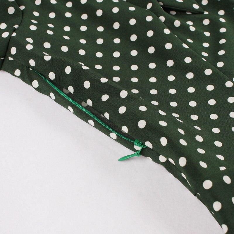 50er Jahre Vintage Grünes Polka Dot Kleid