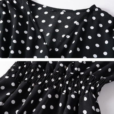 60er-Jahre-Polka-Dot-elastisches Kleid