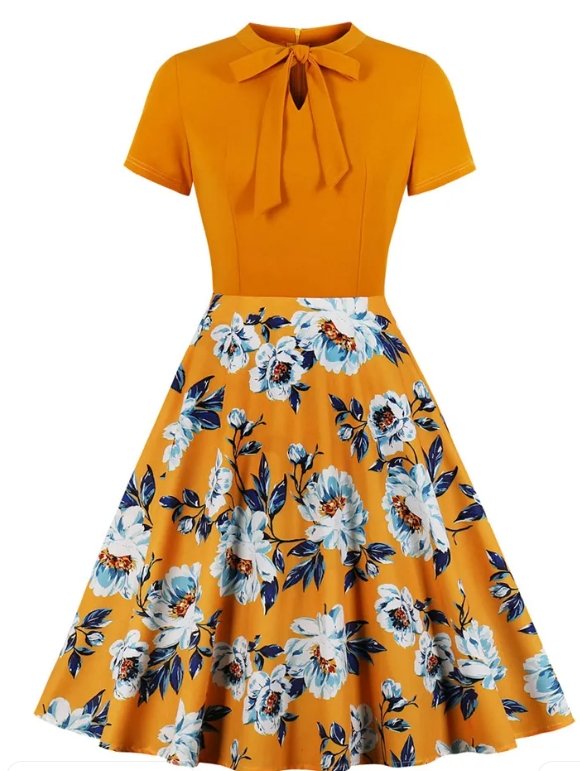 Orangefarbenes 60er-Jahre-Kleid