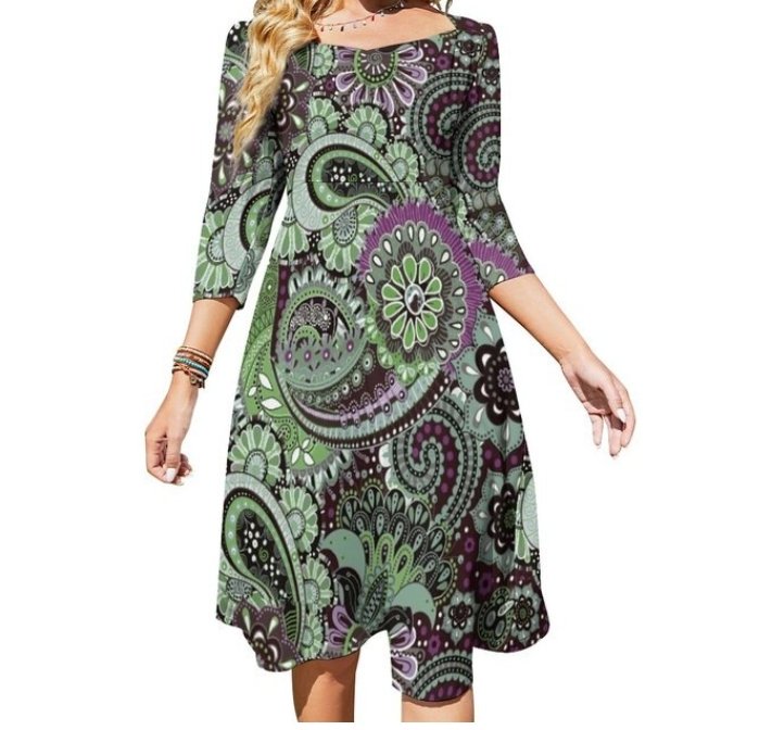 70er Jahre Hippie-Blumenkleid