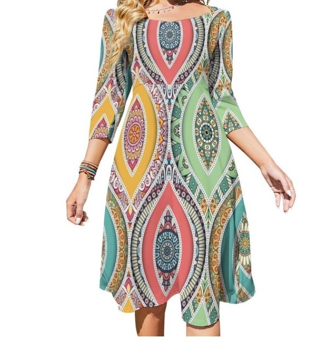 70er Jahre Hippie-Liberty-Kleid