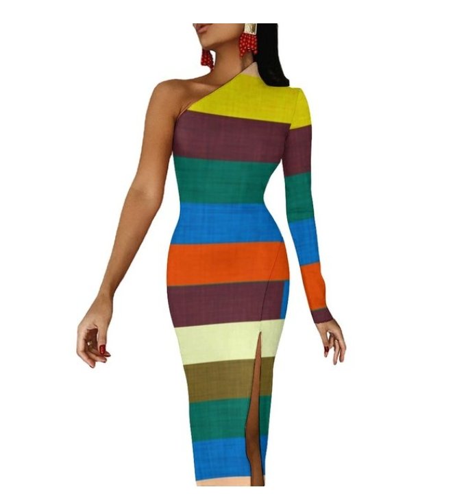 70er Jahre Kleid Mehrfarbig