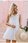 Boho Vintage Weißes Kleid