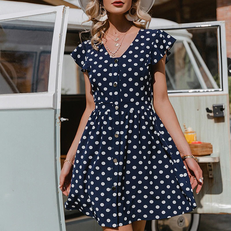 Vintage Marineblaues Kleid