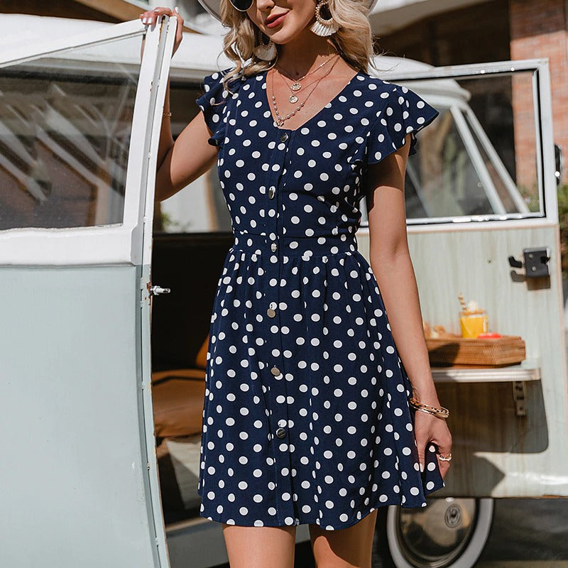 Vintage Marineblaues Kleid