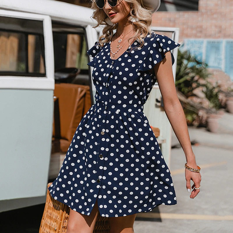 Vintage Marineblaues Kleid