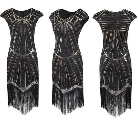 Charleston-Kleid aus den 1920er Jahren in Gold