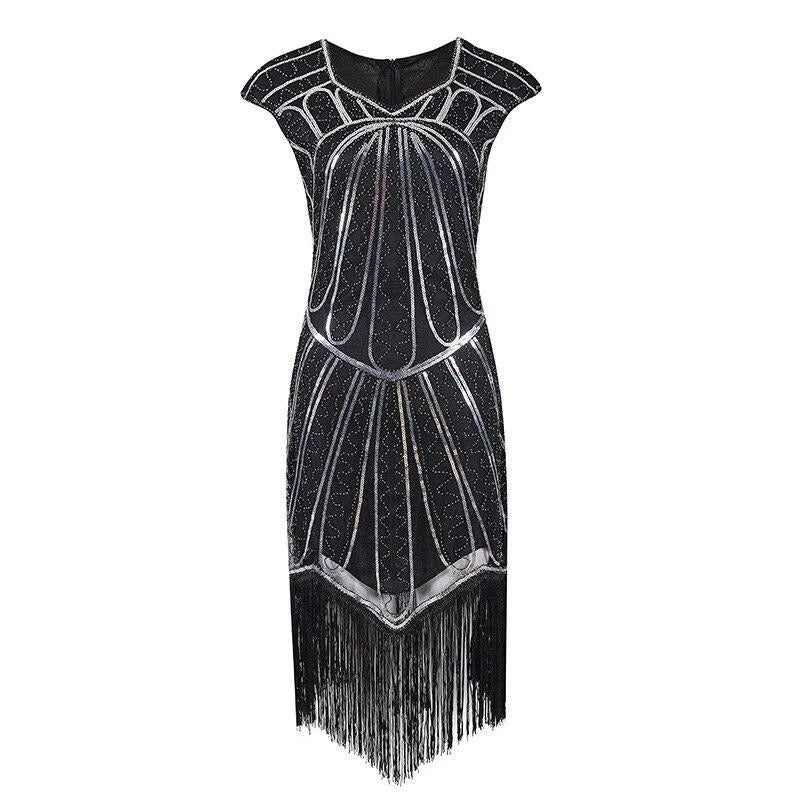 Charleston-Kleid aus den 1920er Jahren in Silber