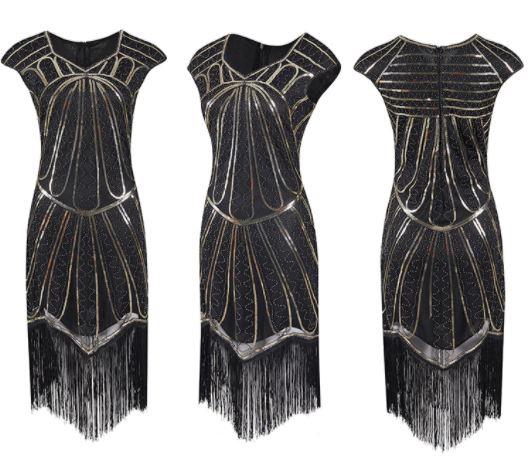 Charleston 20er Jahre Kleid Gold