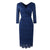 Vintage 50er Jahre Marineblaues Bleistiftkleid