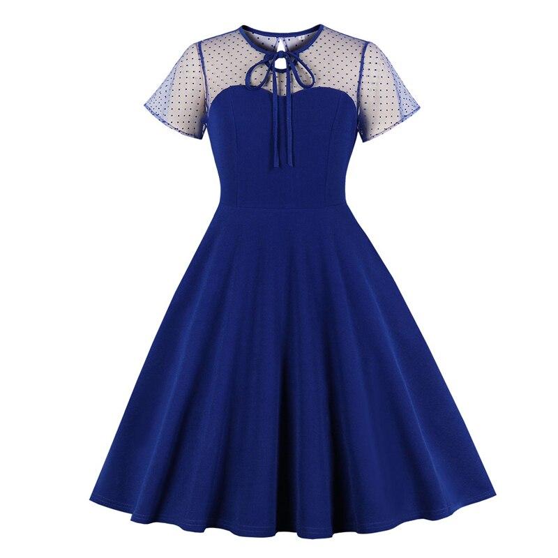 Plus Size 50er Abendkleid Blau