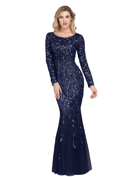 Schickes marineblaues Gatsby-Abendkleid