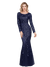 Schickes marineblaues Gatsby-Abendkleid