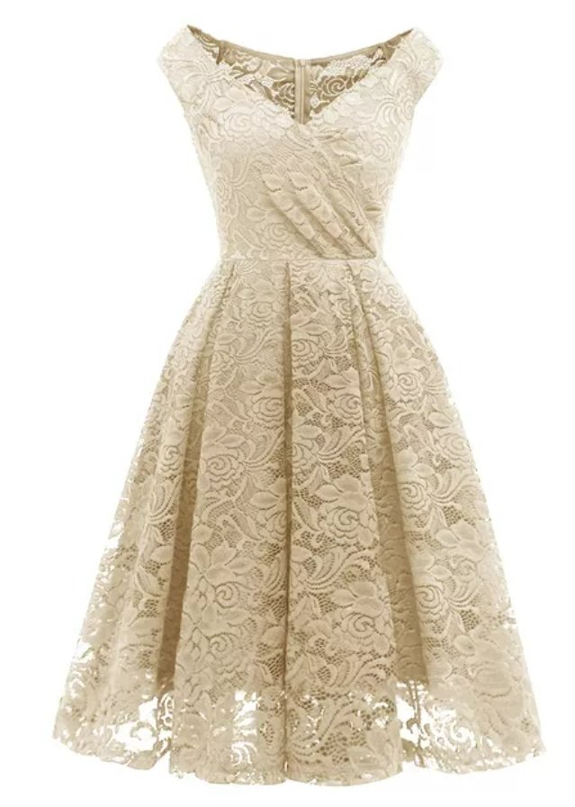 Vintage Elfenbein Abendkleid