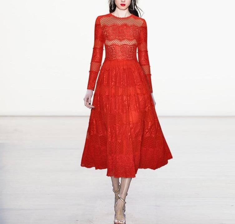 Vintage rotes Abendkleid