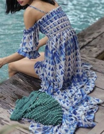 Blaues Vintage Abendkleid