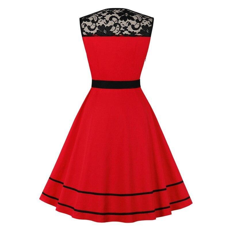 Vintage Rockabilly Rotes Abendkleid