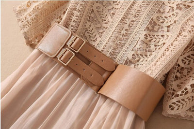Vintage Blassrosa Spitzenkleid