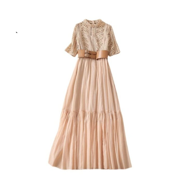 Vintage Blassrosa Spitzenkleid